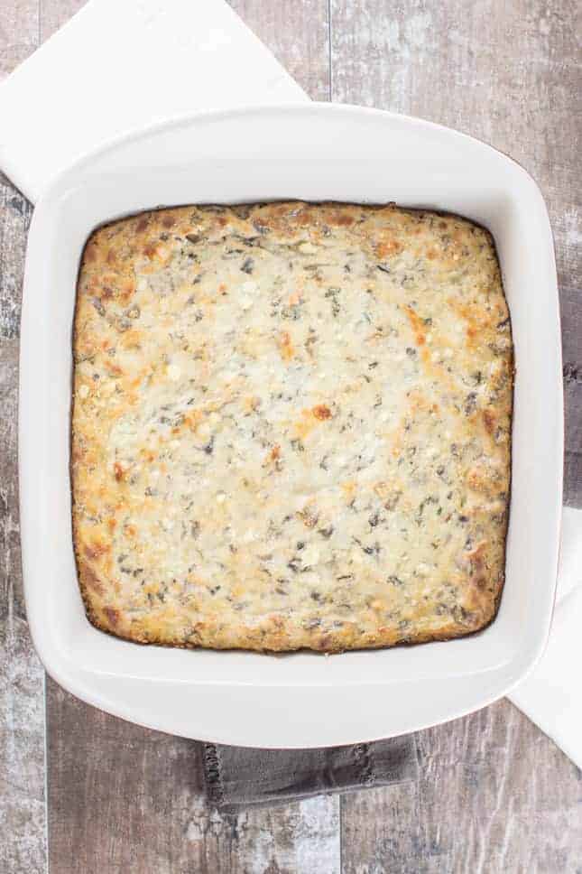 dip in casserole dish after being baked