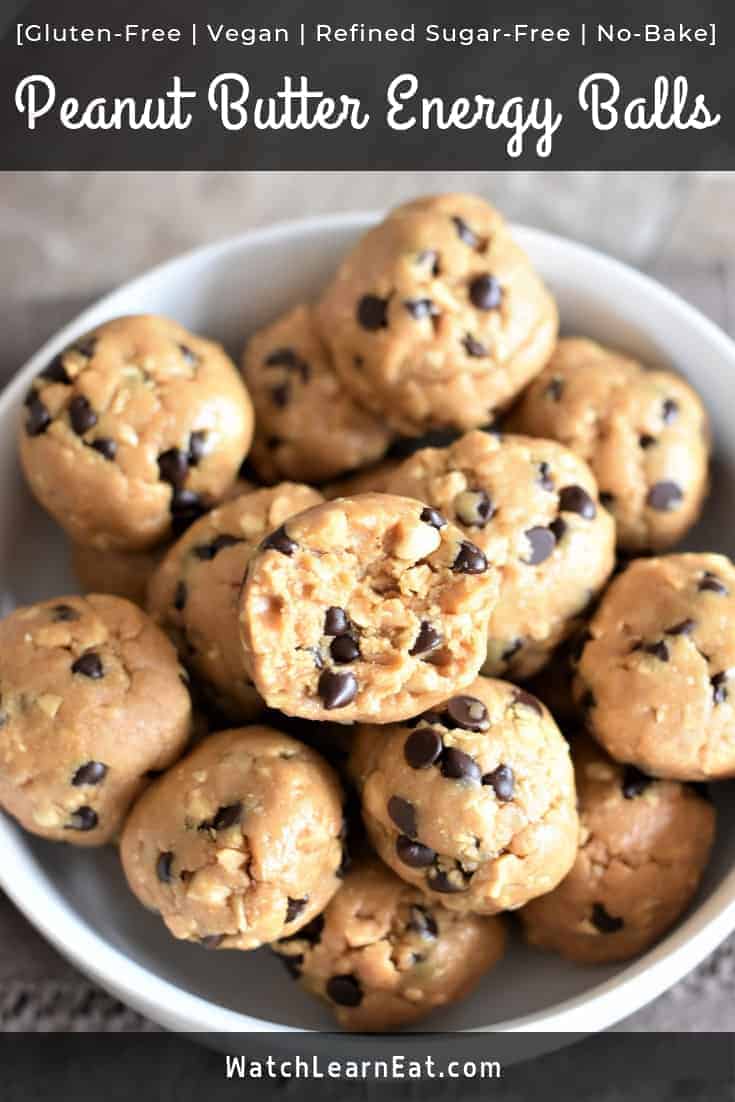 NoBake Vegan Peanut Butter Energy Balls Watch Learn Eat