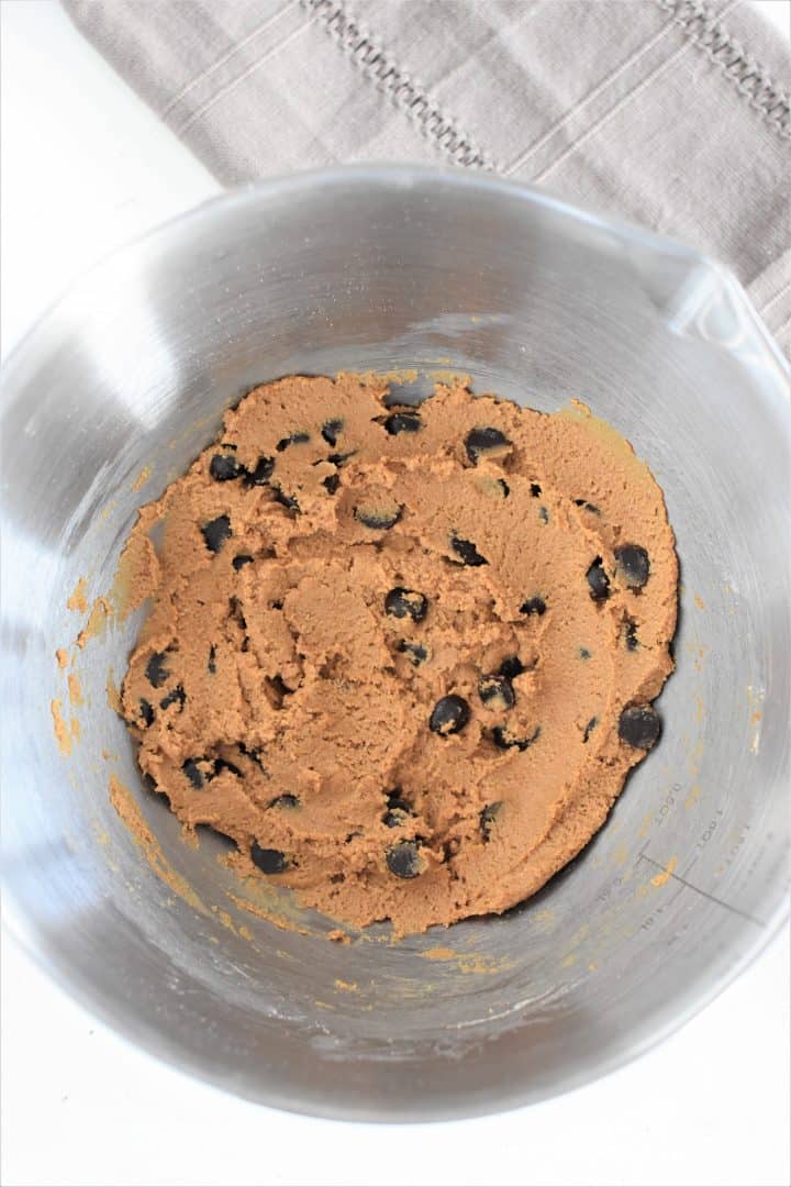 dough after chocolate chips were mixed in
