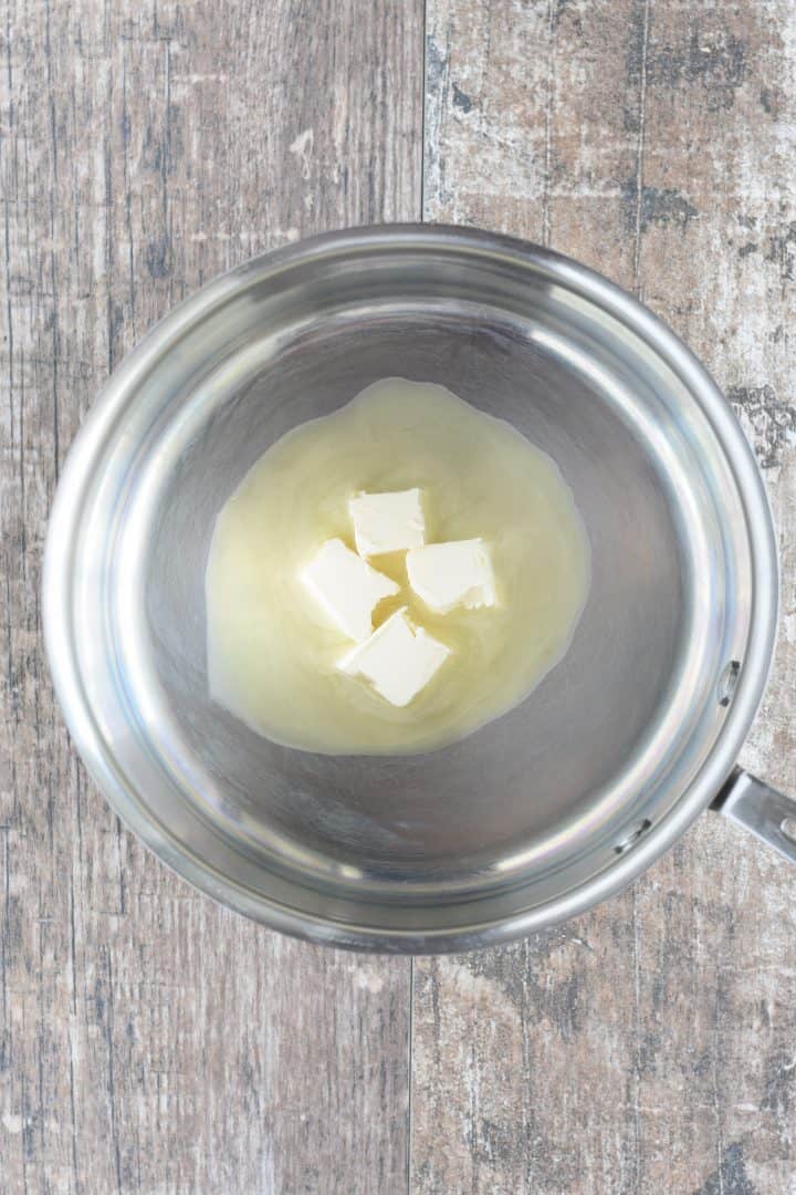melting vegan butter in a saucepan