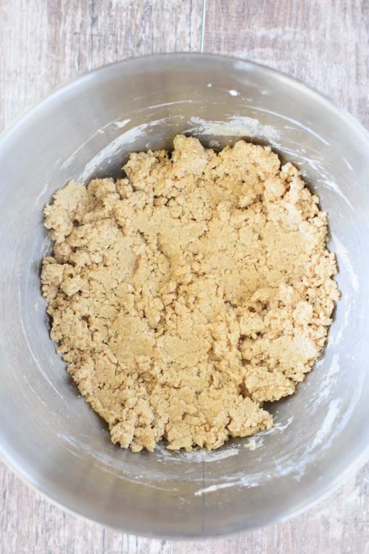 ingredients stirred together to make the cookie dough