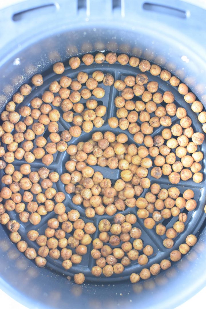 Taco fiesta chickpeas in air fryer after cooking