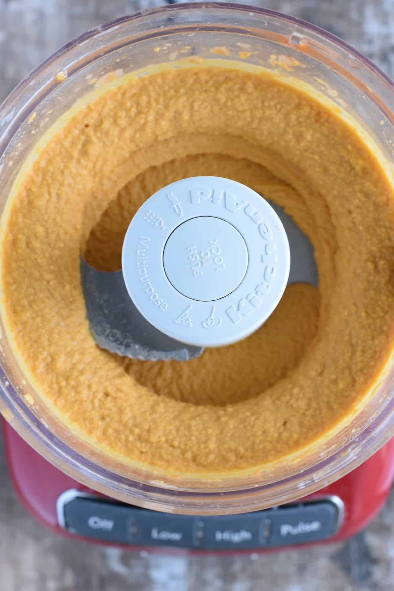 hummus after processing in food processor
