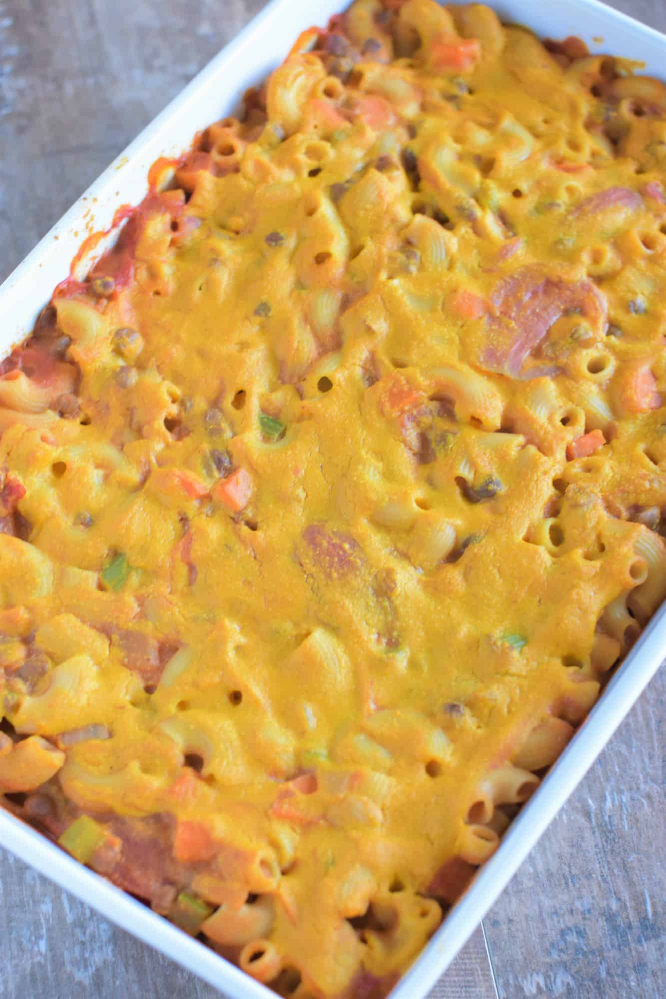 casserole after being baked