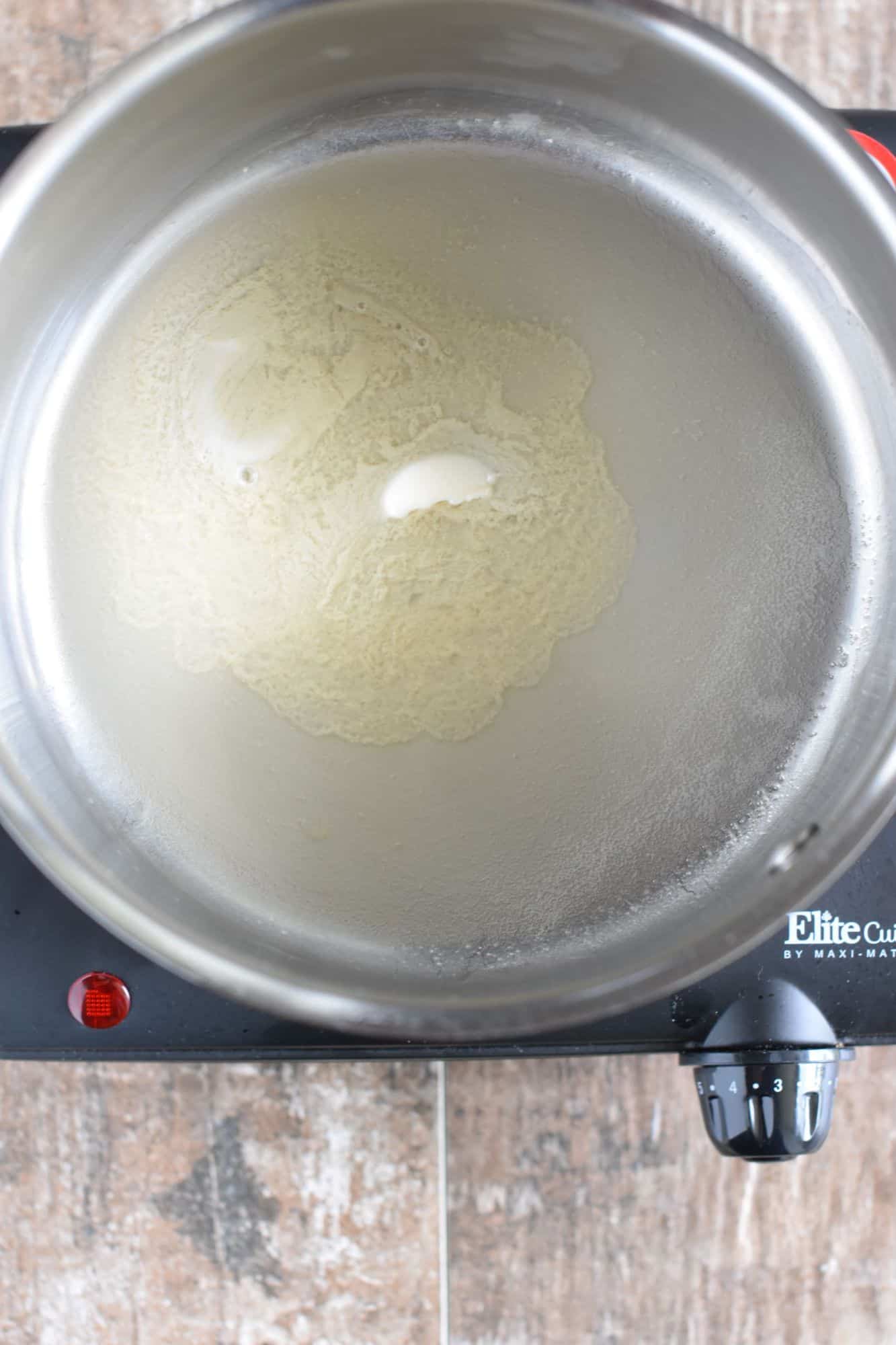 vegan butter melting in a saucepan