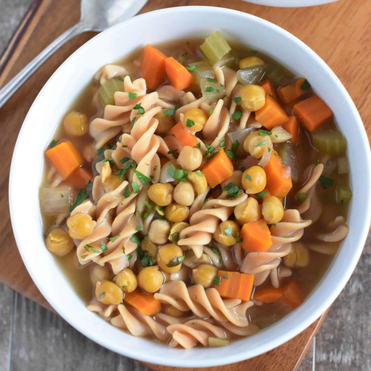 One-Pot Chickpea Noodle Soup [Vegan & GF] - Watch Learn Eat