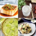 four of the silken tofu recipes in a collage