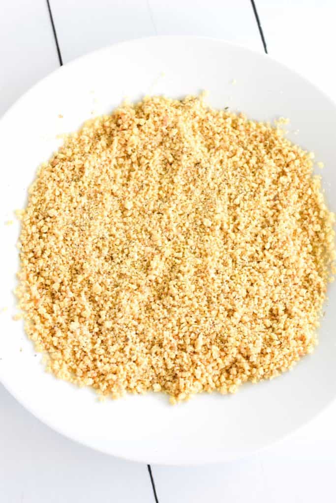 bread crumb mixture on white plate