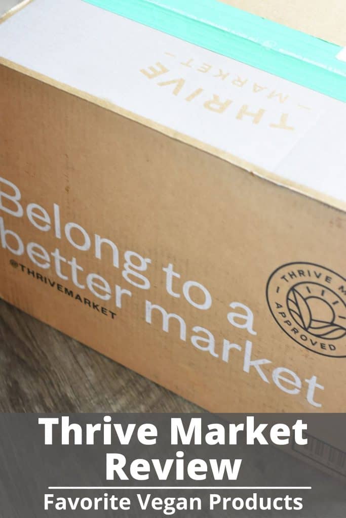 side view of Thrive Market box with text overlay