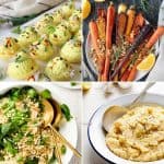 collage showing 4 of the vegan Easter side dish recipes