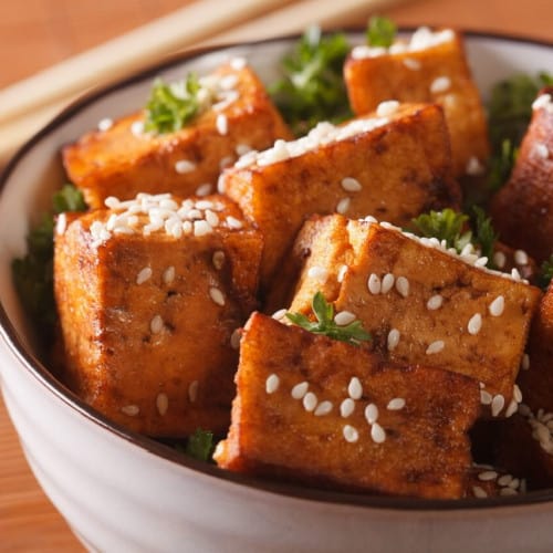 Tofu Stir Fry in a bowl.