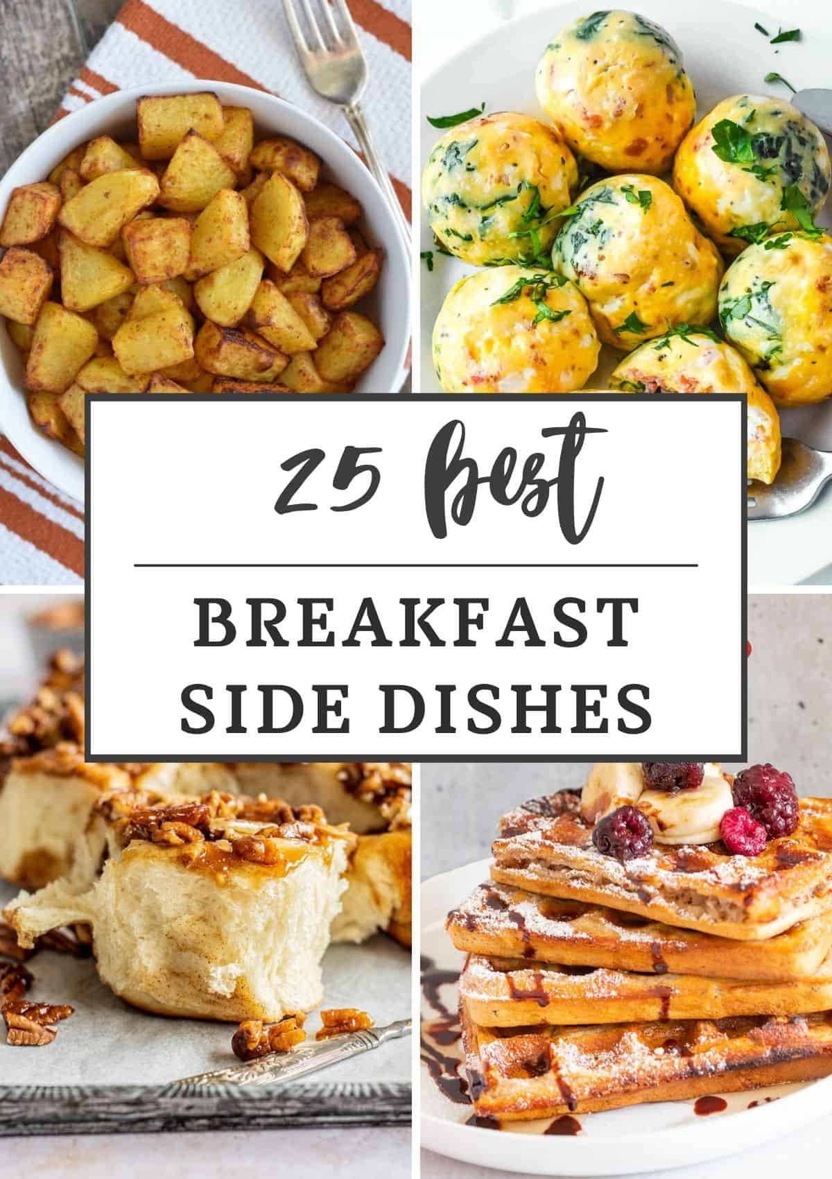 Collage of four breakfast recipes with text title overlay.