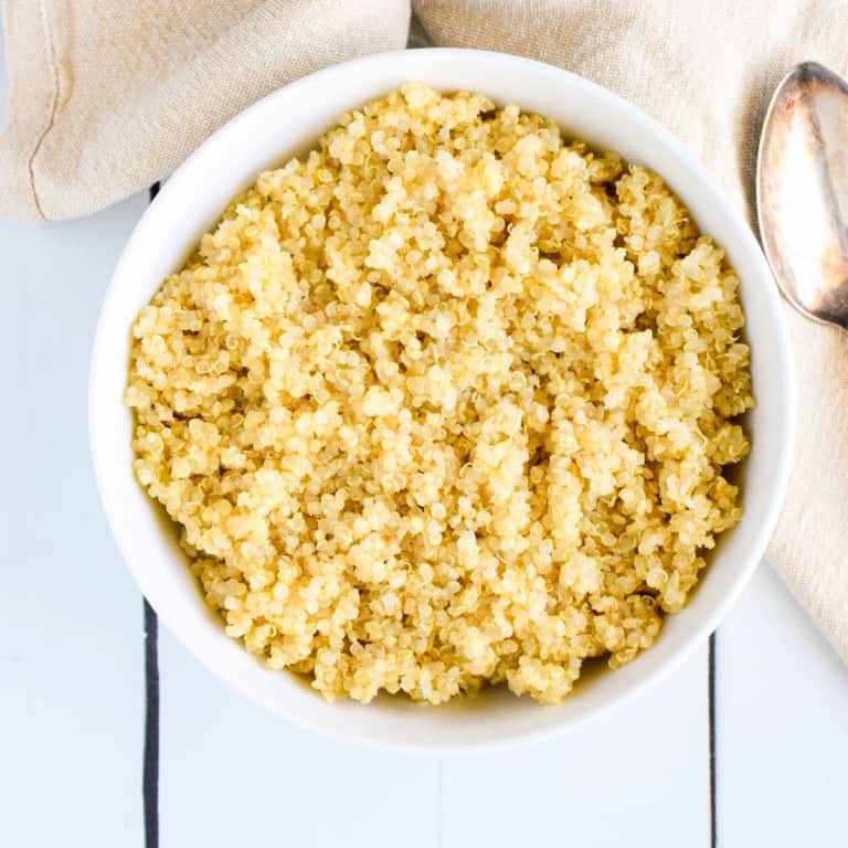 Cooked quinoa in a bowl.