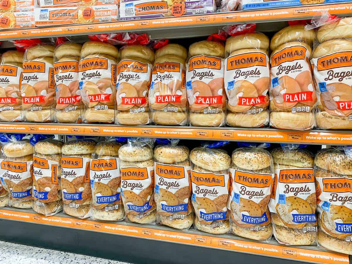 Thomas' bagels on supermarket shelves.