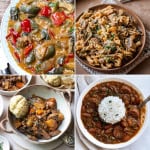 collage of four of the high calorie recipes in the roundup.