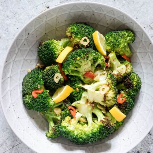 Grilled Broccoli in a bowl.