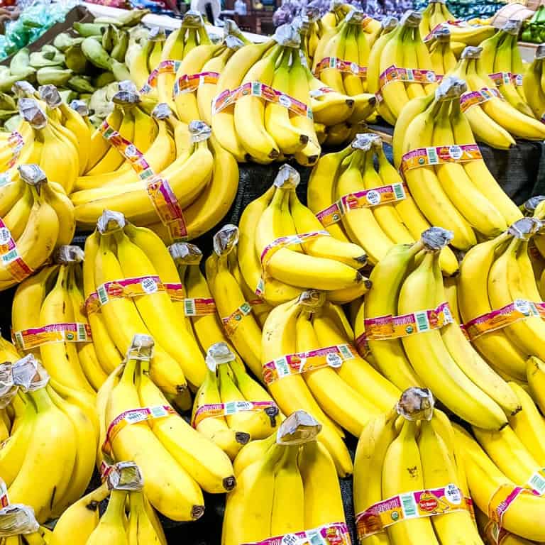 Bananas for sale in supermarket.