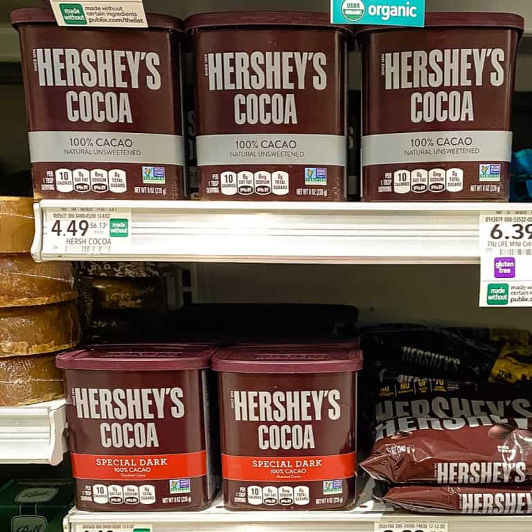 Cocoa Powder on supermarket shelves.