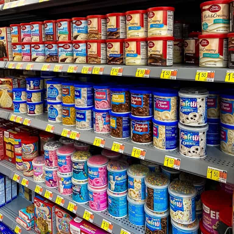 Cake Frosting on Walmart shelves.