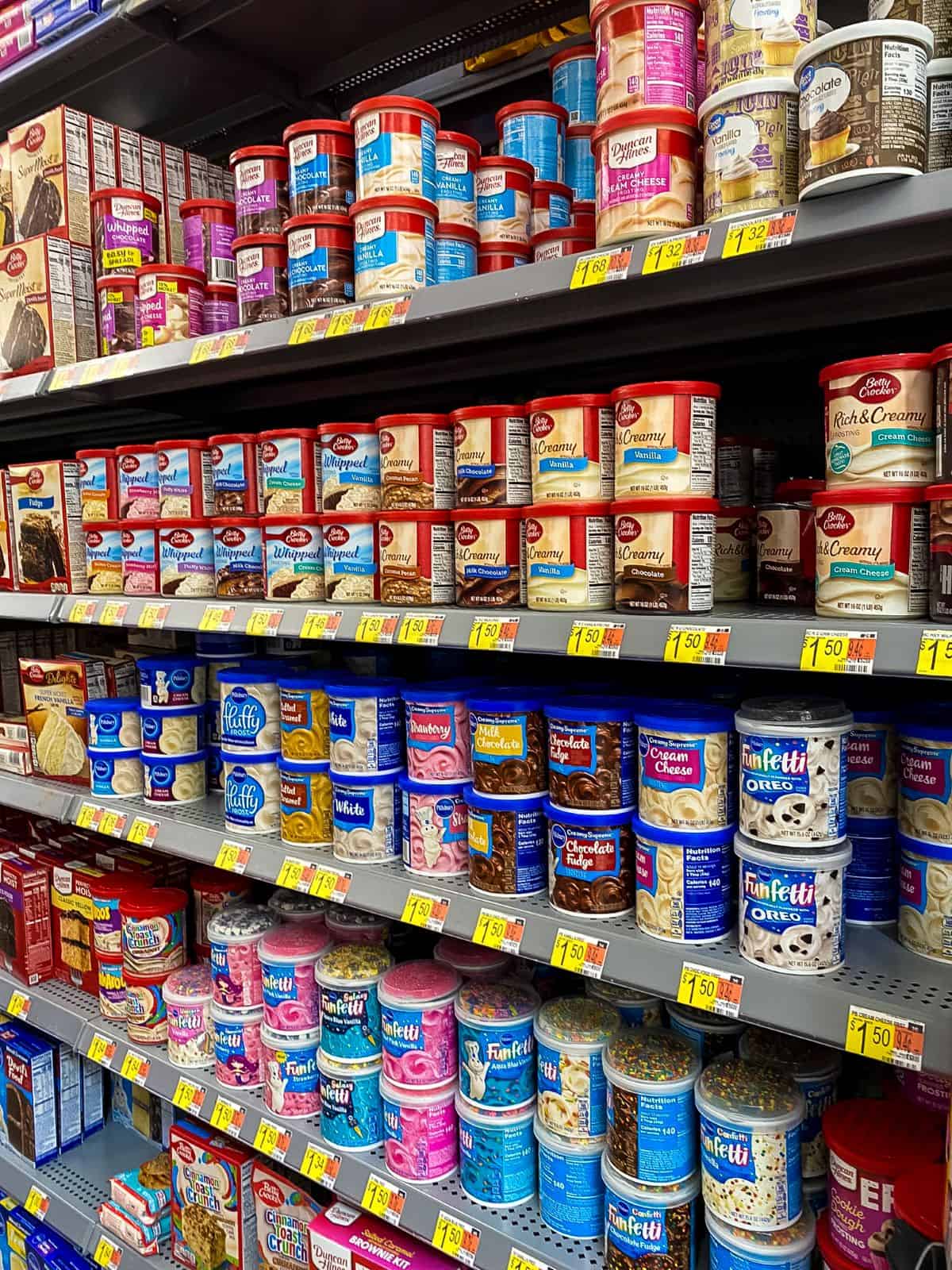 Frosting on Walmart shelves.