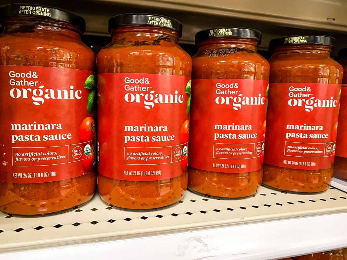 Good & Gather Organic Tomato Sauce on Target Shelves.