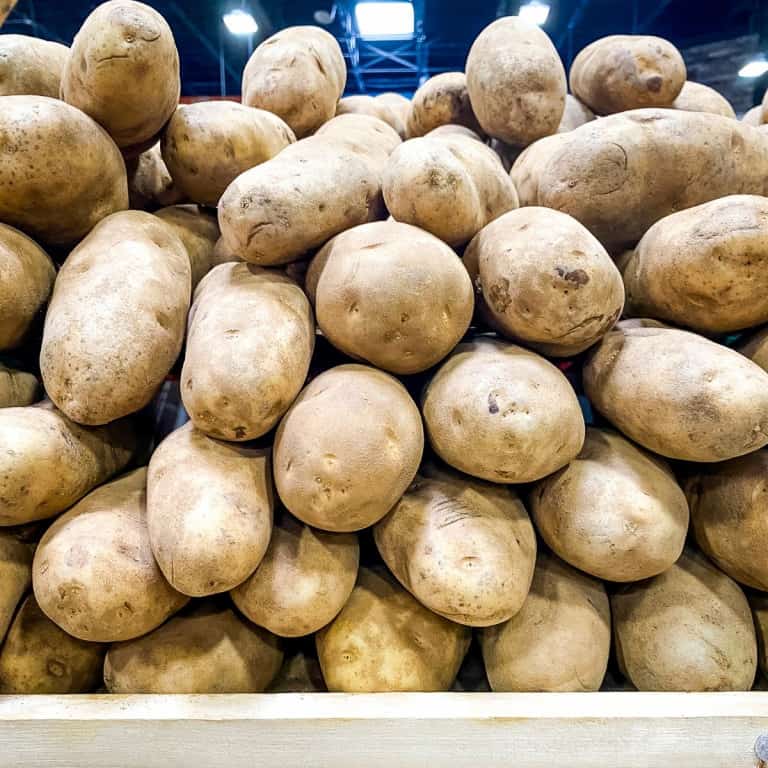 Stack of potatoes.
