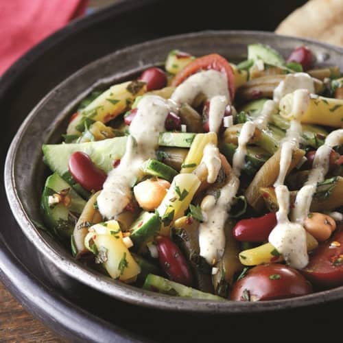 Middle Eastern Bean Salad in a bowl.
