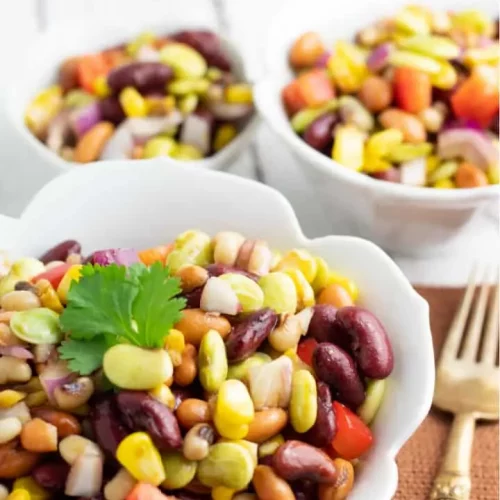 Mixed Bean Salad in a bowl.