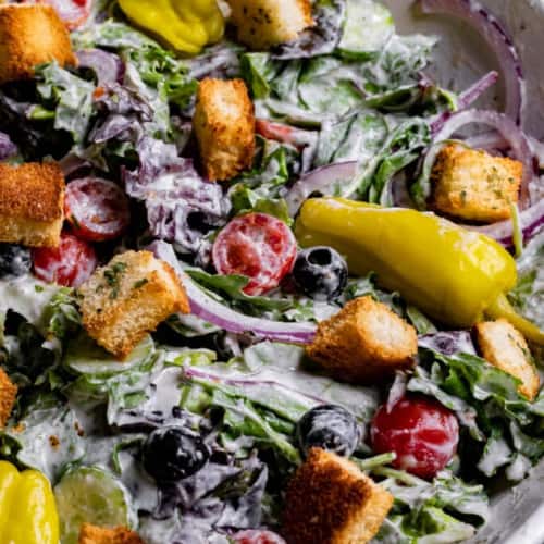 Vegan Italian Salad in a bowl.