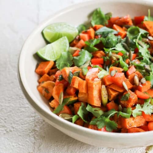 Sweet Potato Salad with Chili-Lime Dressing in a bowl.