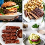 Collage of four vegan BBQ recipes.