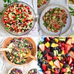 Collage of four Gluten-Free Side Dishes for a Potluck.