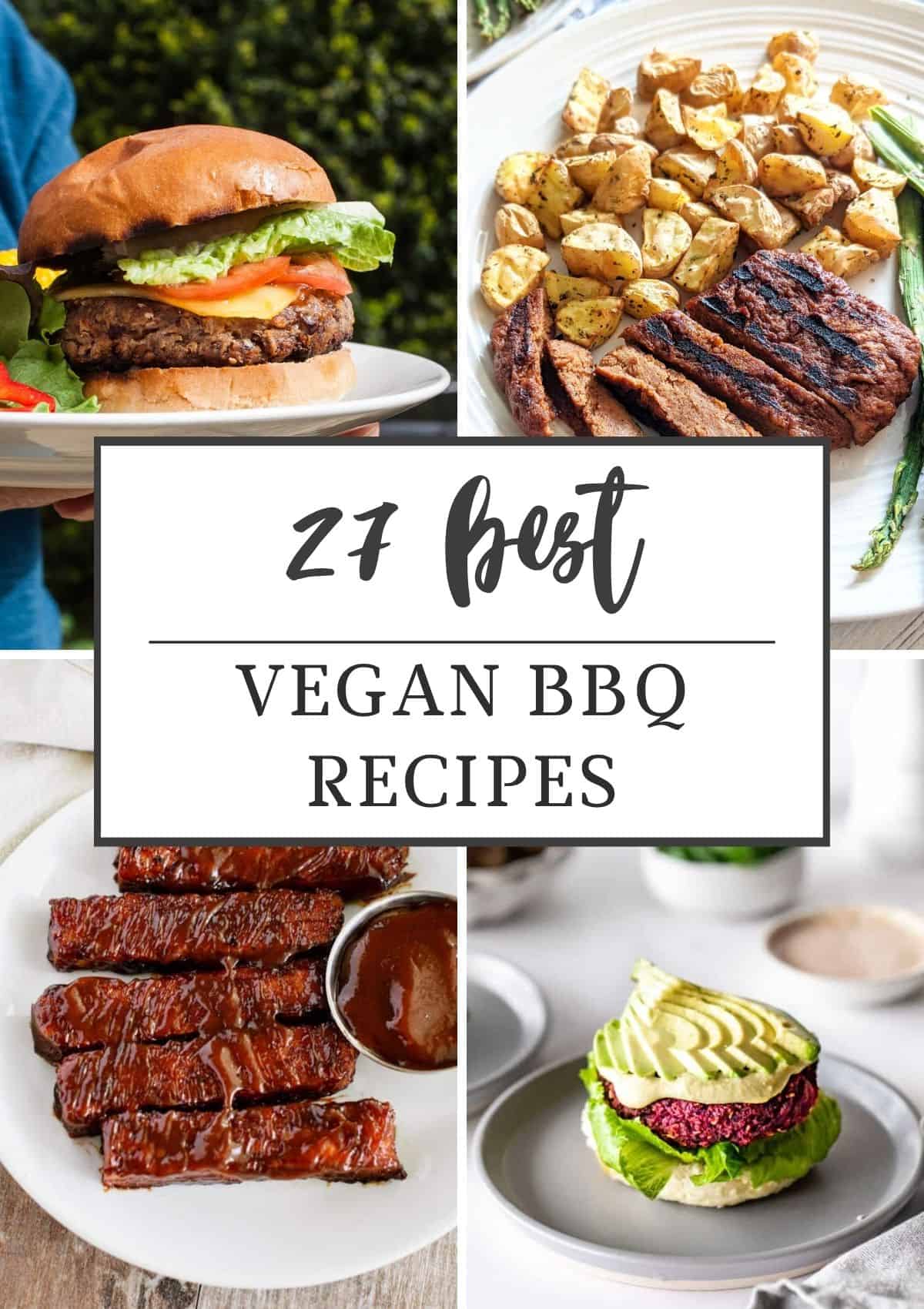 Collage of four best vegan BBQ recipes with text title overlay.