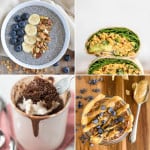 Collage of four vegan college recipes.