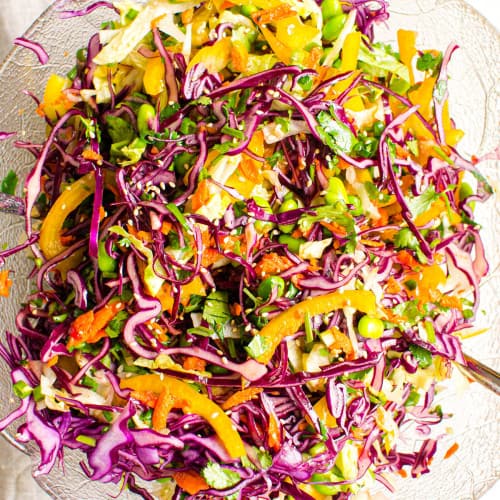 Asian chopped salad on a plate.