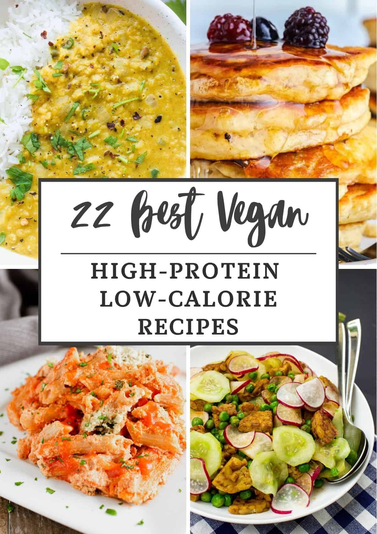 collage of four of the high protein recipes from the collection with text title overlay.