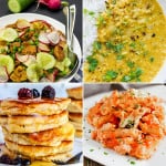 collage of 4 of the high protein vegan recipes in the collection.