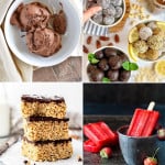 Collage of four best no bake and dairy free desserts.