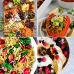 collage of 4 of the vegan potluck recipes from the collection.