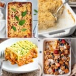 collage of 4 of the vegan casserole recipes from the collection.