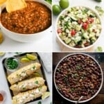 collage of 4 of the sides to serve with burritos from the collection.