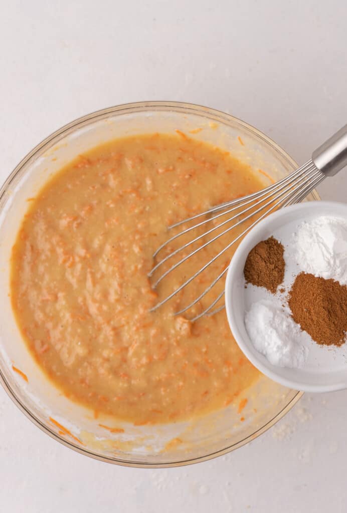 Orange cake batter with spices.