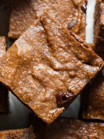 Chocolate Chip Brownie Squares with a rich, fudgy texture.