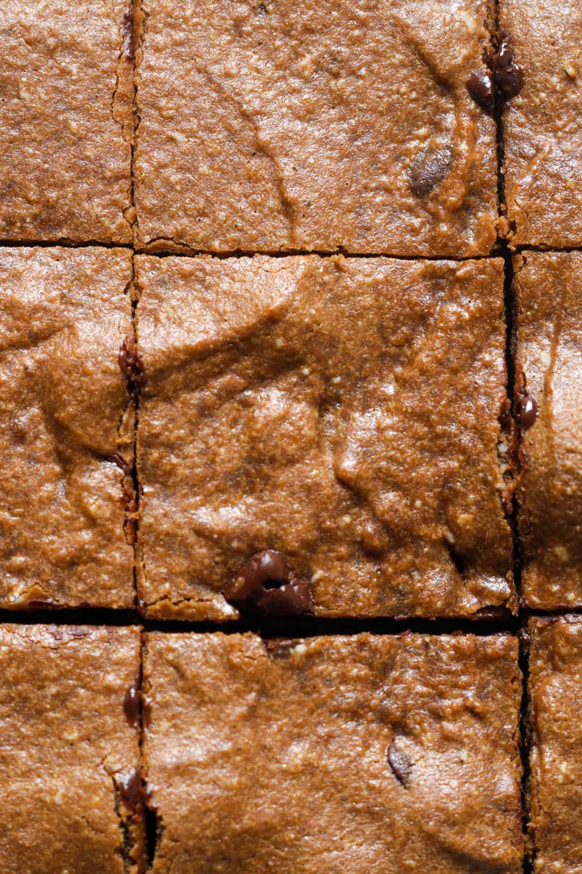 step 5 - cutting squares of the brownies while hot