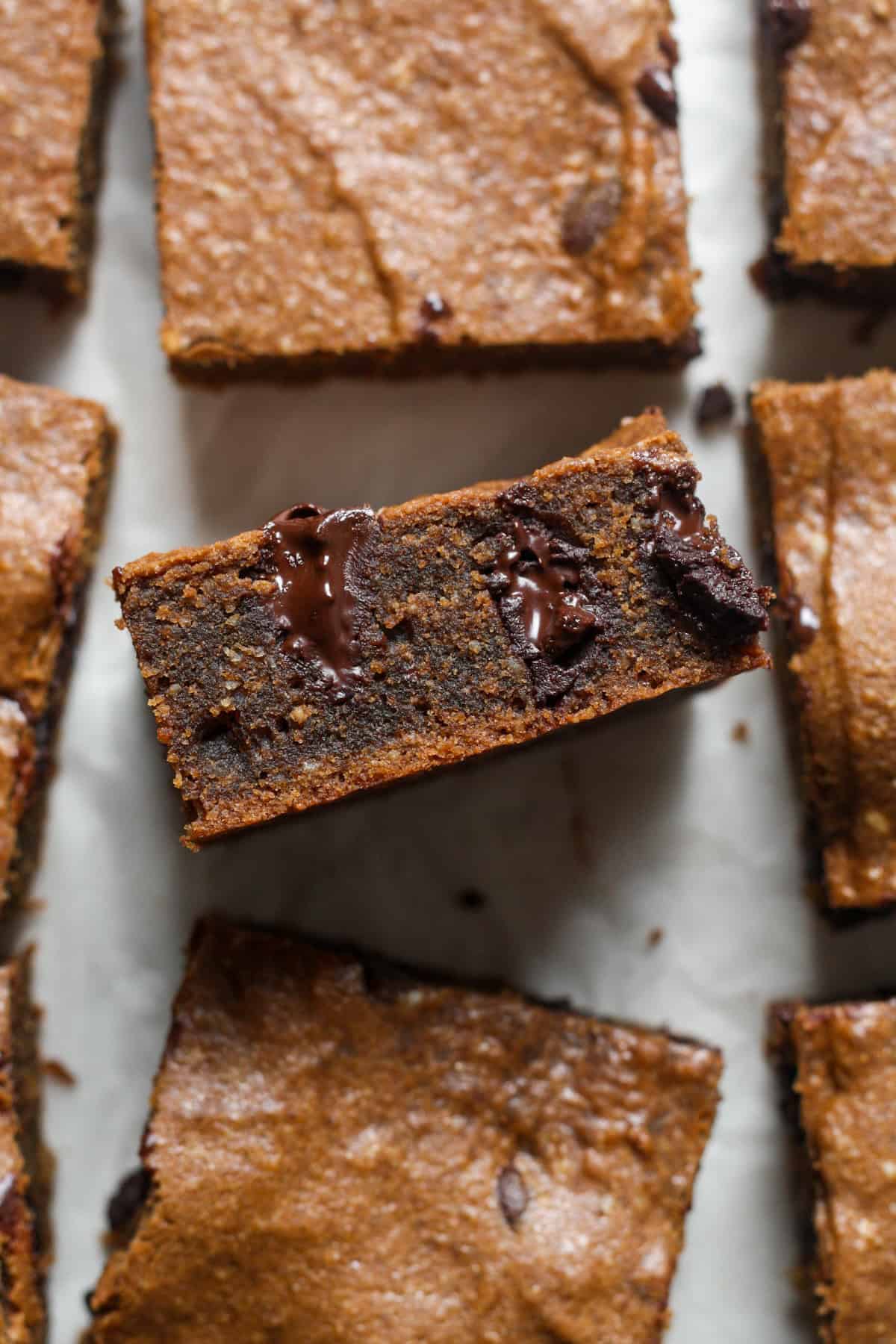 side profile of the chocolate banana brownie