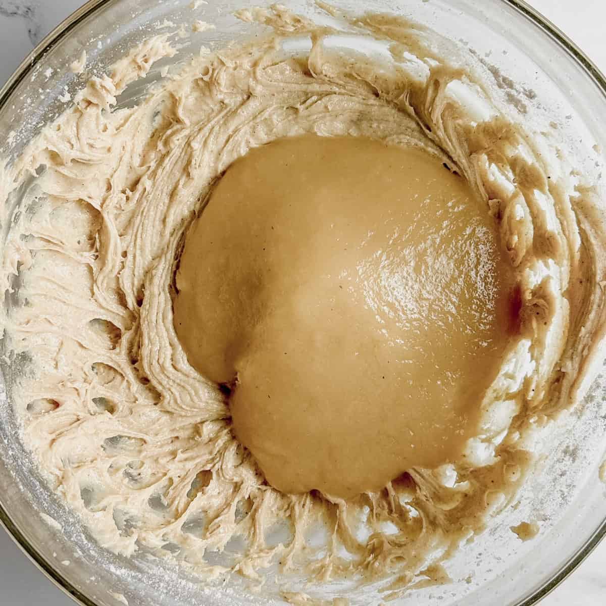 step 6 - adding in applesauce to the mix