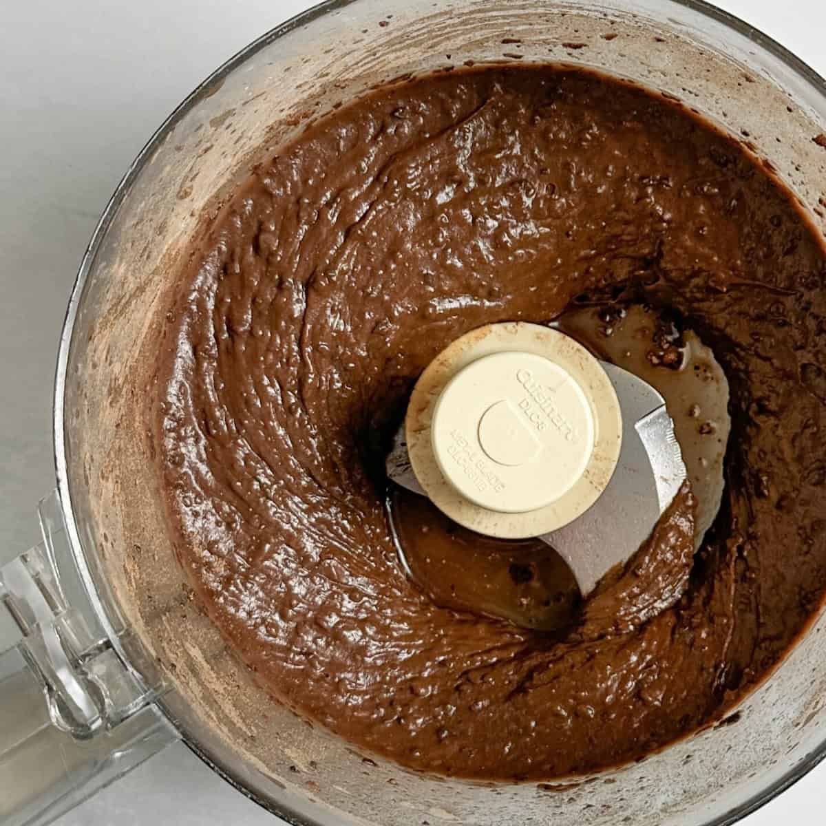brownie batter mixed in a blender