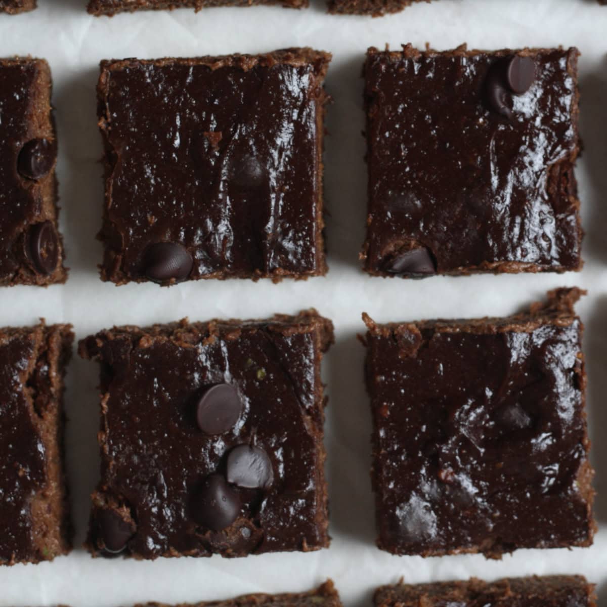 Vegan Black Bean Brownies – Cut into squares on a cookie sheet and top with chocolate chips.