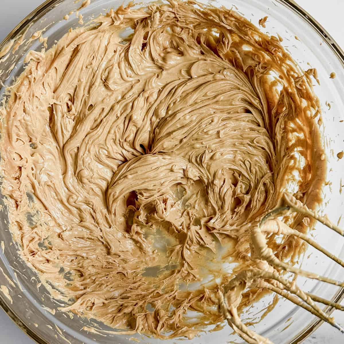 Step 2 - Mixed in Peanut Butter with Softened butter