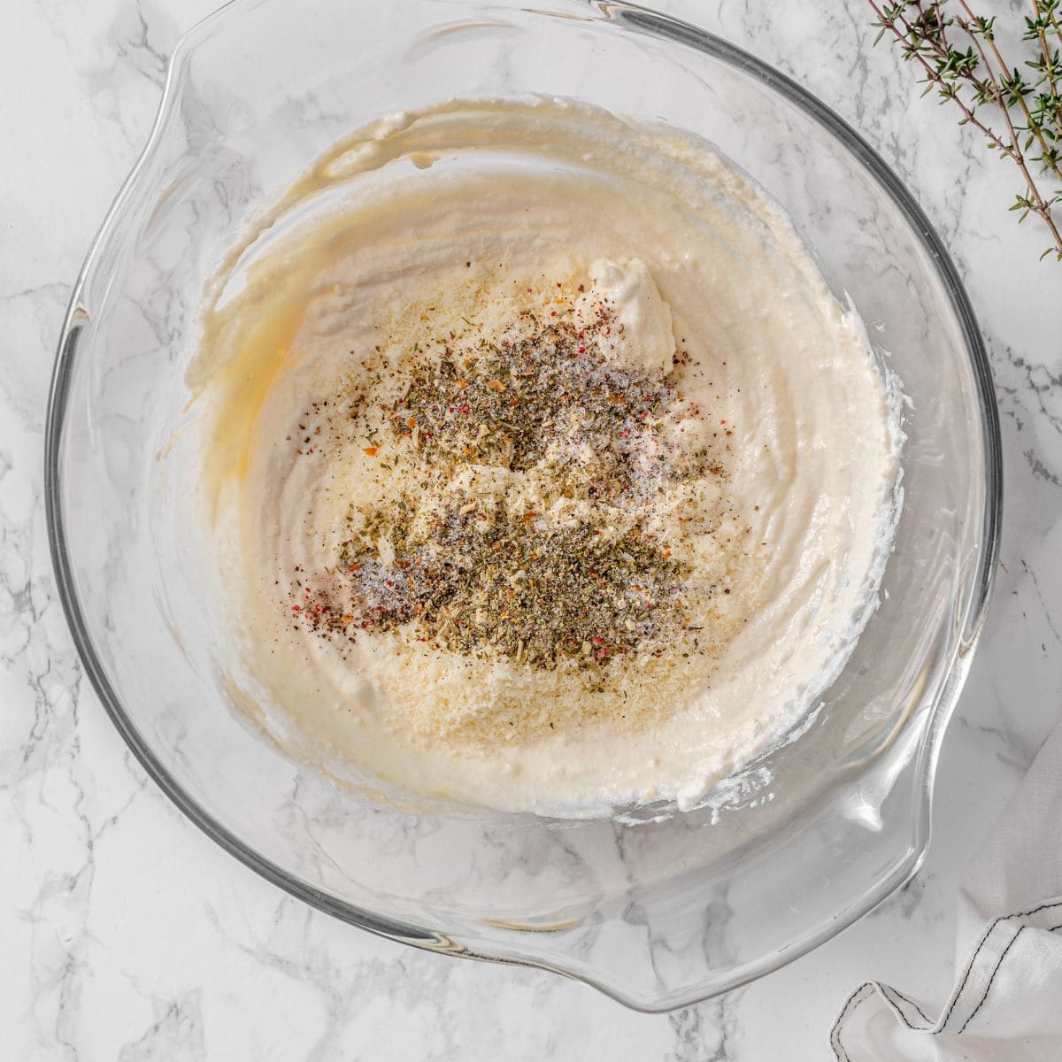 process 3 - seasoning the ricotta mixture